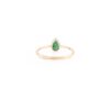 925 Sterling Silver Dainty Pear Cut Emerald Ring - Image 4