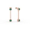 925 Sterling Silver Dangle Drop Emerald Earrings