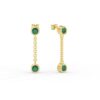 925 Sterling Silver Dangle Drop Emerald Earrings - Image 4