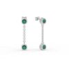 925 Sterling Silver Dangle Drop Emerald Earrings - Image 6