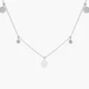 Necklace with two 5mm discs and subtle sparkle