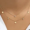 Sterling silver necklace combining discs and refined sparkle
