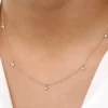 Gold-plated necklace featuring five prong-set CZ stones