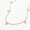 Dangling diamond solitaire necklace in 925 sterling silver