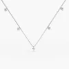 925 sterling silver necklace with five round dangling stones