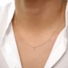 Thick gold-plated necklace with five stone dangles
