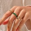 925 Sterling Silver Delicate Emerald Ring - Image 3
