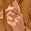 925 Sterling Silver Delicate Emerald Ring - Image 5
