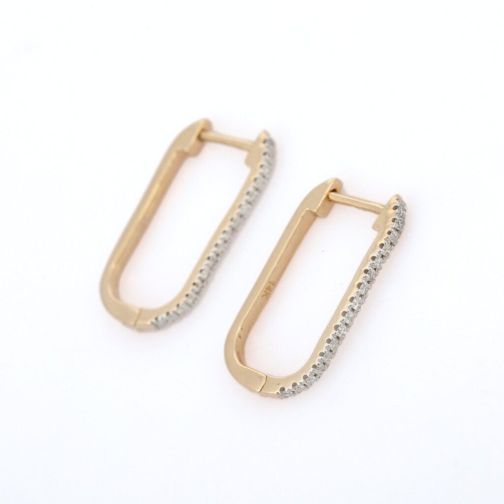 925 Sterling Silver Designer Diamond Hoop Earrings