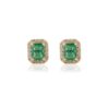 925 Sterling Silver Designer Emerald Diamond Earrings