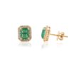 925 Sterling Silver Designer Emerald Diamond Earrings - Image 3
