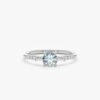 925 Sterling Silver Diamond and Aquamarine Engagement Ring - Image 2