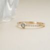 925 Sterling Silver Diamond and Aquamarine Engagement Ring - Image 3