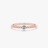 925 Sterling Silver Diamond and Aquamarine Engagement Ring - Image 6