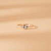 925 Sterling Silver Diamond and Aquamarine Engagement Ring - Image 4