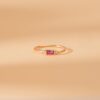 925 Sterling Silver Diamond and Baguette Ruby Ring - Image 3