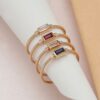 925 Sterling Silver Diamond and Baguette Ruby Ring - Image 4