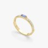 925 Sterling Silver Diamond and Baguette Tanzanite Ring - Image 3