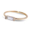 Slim sterling silver ring with premium CZ topaz and diamond stones