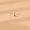 925 Sterling Silver Diamond and Emerald Arched Ring - Image 4