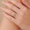 925 Sterling Silver Diamond and Marquise Emerald Ring - Image 6