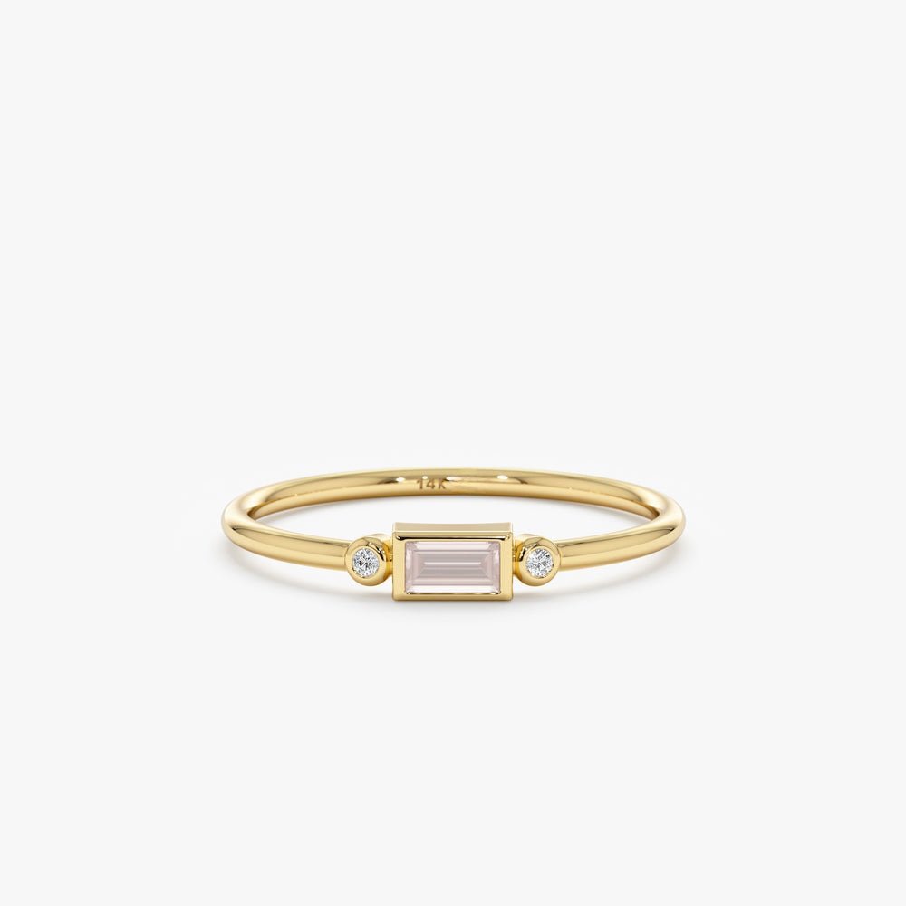 925 Sterling Silver Diamond and Morganite Ring