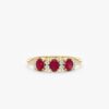 925 Sterling Silver Diamond and Oval Ruby Ring