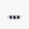 925 Sterling Silver Diamond and Oval Sapphire Ring - Image 2
