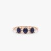 925 Sterling Silver Diamond and Oval Sapphire Ring - Image 5