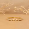 925 Sterling Silver Diamond and Plain 925 Sterling Silver Dot Ring - Image 3
