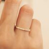 925 Sterling Silver Diamond and Plain 925 Sterling Silver Dot Ring - Image 5