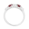 Gold plated sterling silver ring with premium CZ ruby and diamond accents