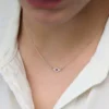 Evil eye necklace with pave-set Premium CZ Diamond and Premium CZ Ruby stones