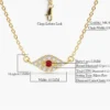 Diamond and ruby evil eye necklace with bright pave-set texture