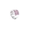 925 Sterling Silver Diamond and Ruby Pattern Swirl Ring - Image 3