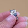 925 sterling silver engagement ring with diamond-inspired centre