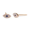 Gold-plated sterling silver studs with a polished evil eye motif