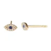 925 sterling silver evil eye studs with a classic small profile