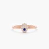 925 Sterling Silver Diamond and Sapphire Hamsa Ring - Image 3