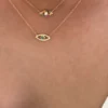 Adjustable 18-inch evil eye necklace in thick gold plating