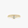 925 Sterling Silver Diamond Aquamarine Ring