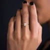925 Sterling Silver Diamond Asscher Cut Ring - Image 9