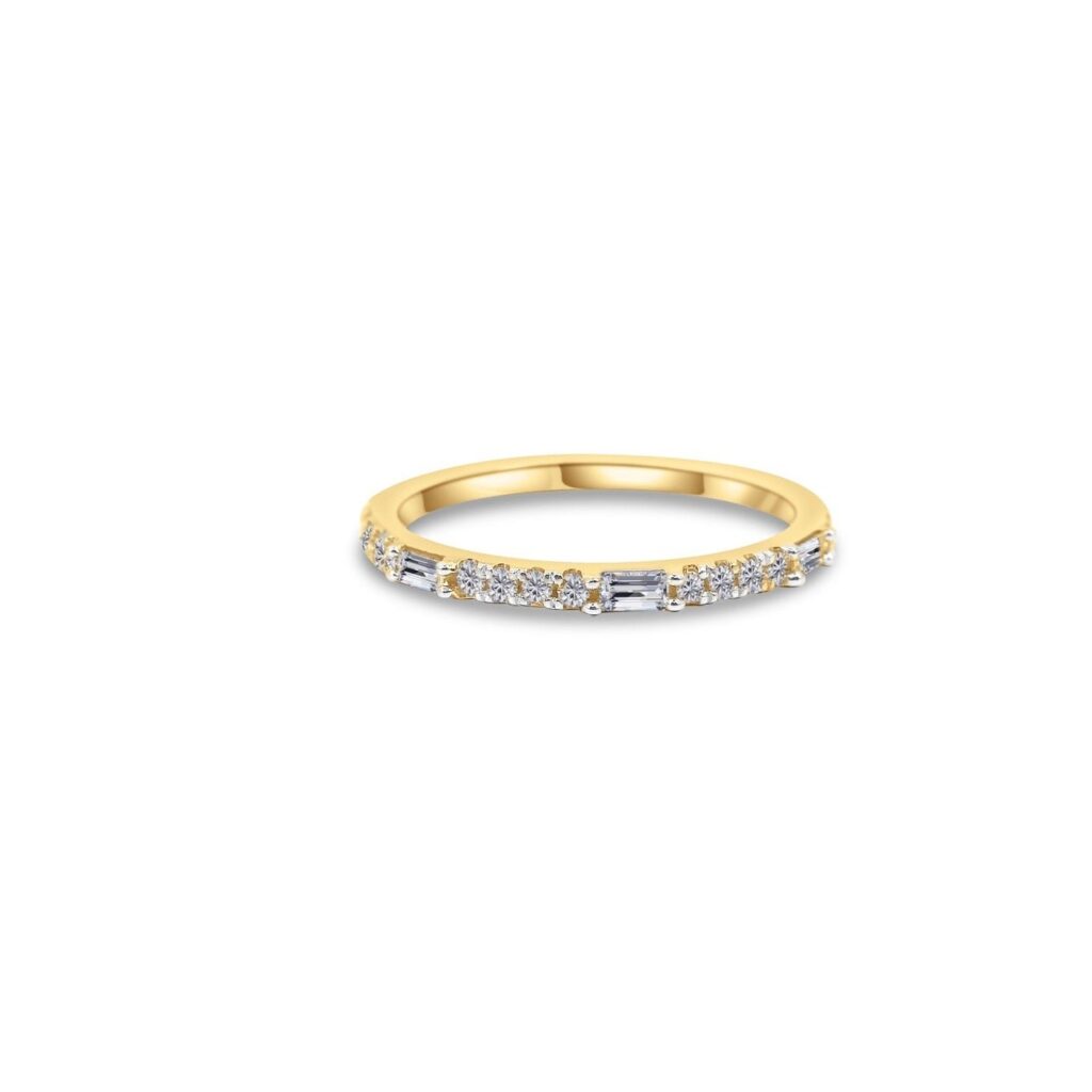 925 Sterling Silver Diamond Baguette Ring