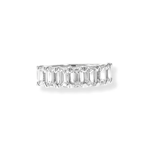 925 Sterling Silver Diamond Baguette Ring