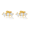 925 Sterling Silver Diamond Baguette Trio Climber Earring