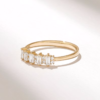 925 Sterling Silver diamond baguette wedding ring in polished style