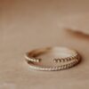 Classic ring with pave-set premium CZ stones