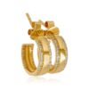 925 Sterling Silver Diamond Bar Hoop Earring