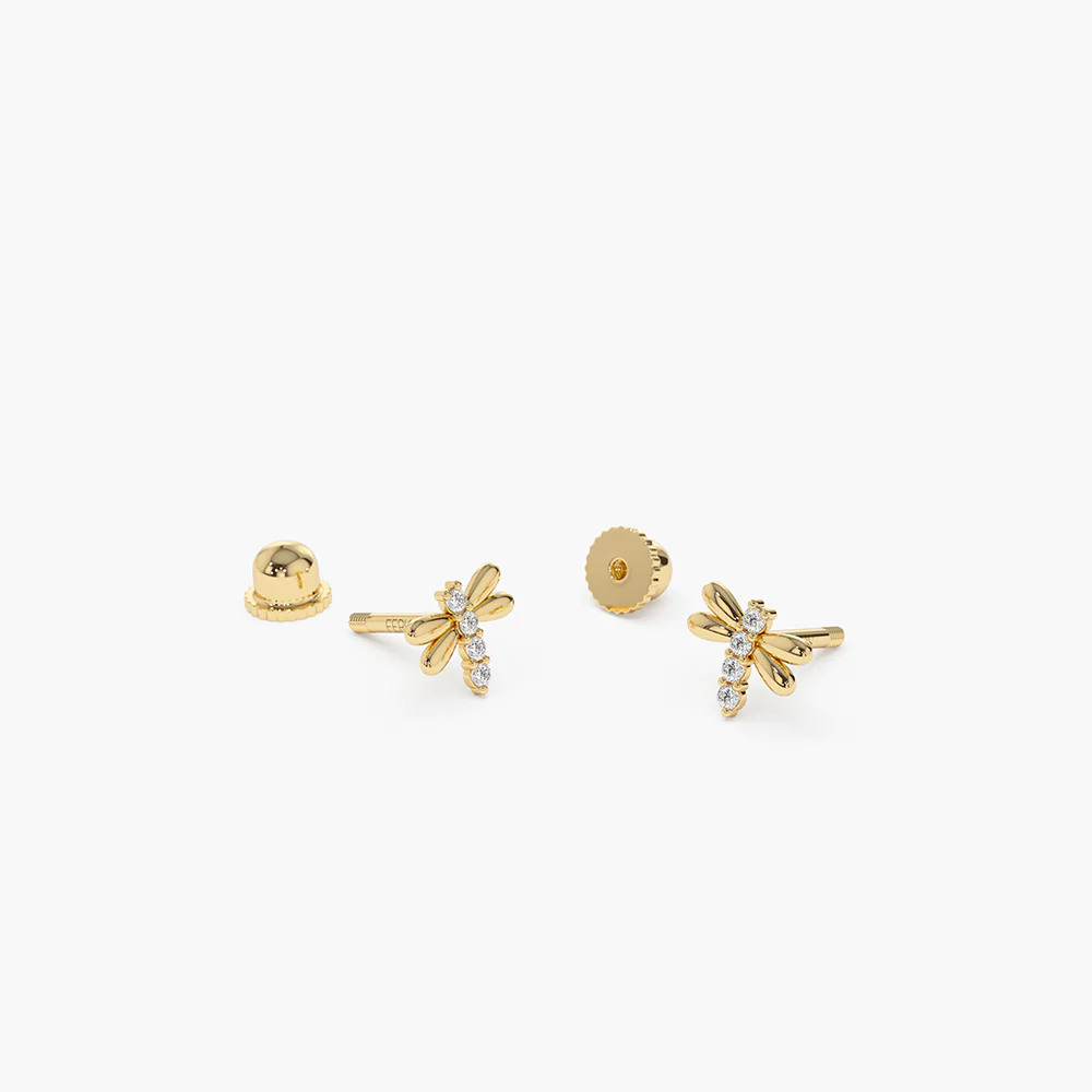 925 Sterling Silver Diamond Bee Helix Piercing