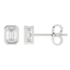 Sterling silver studs with thick gold plating and a modern bezel finish